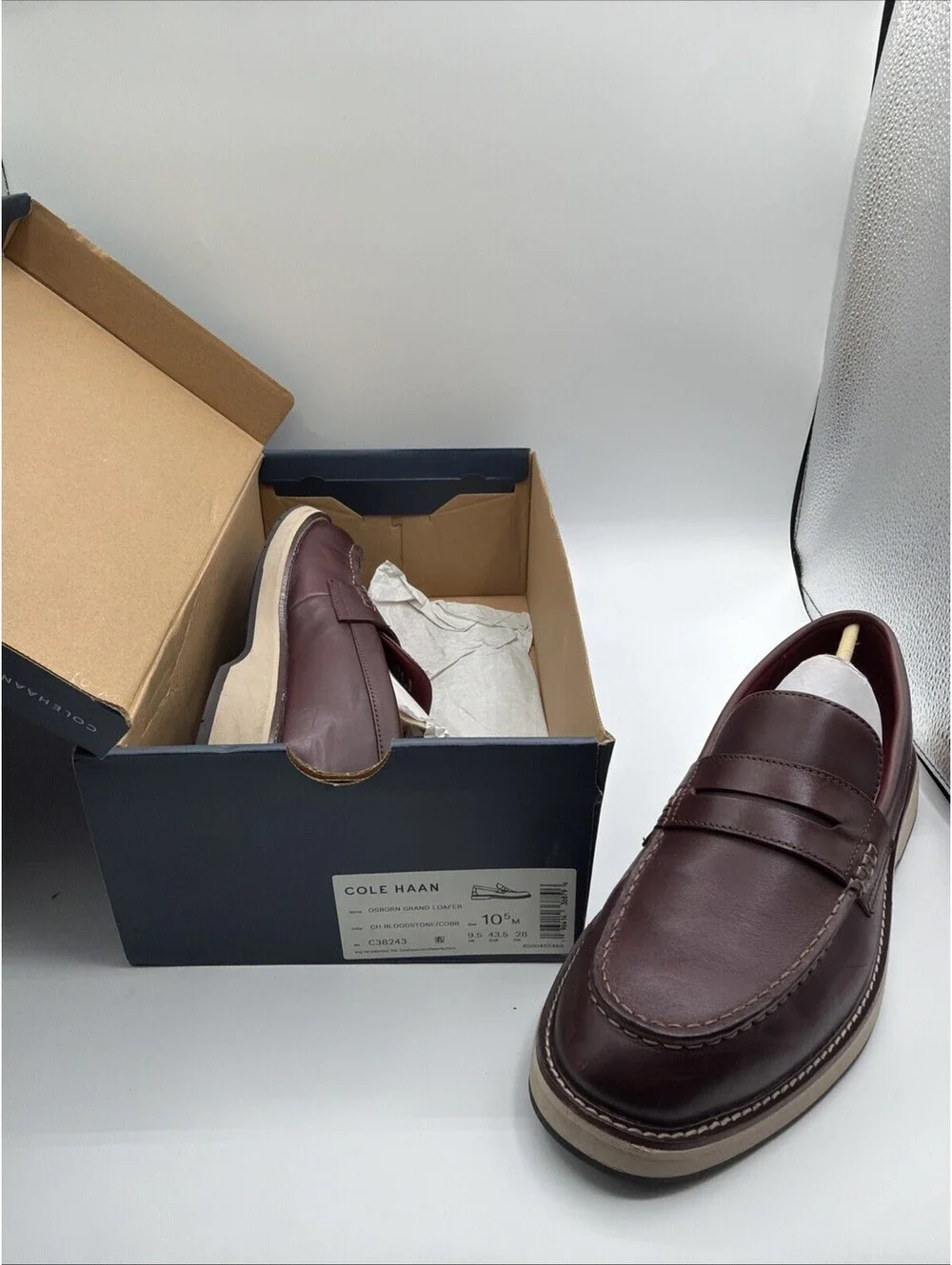 Cole Haan Osborn Grand Penny Loafer Men’s Size 10.5 M Burgundy Leather New